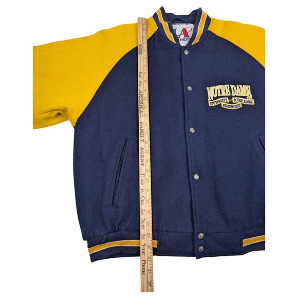 Vintage Logo Athletic Notre Dame Fighting Irish Varsity Jacket Wool Blend - Picture 15 of 15